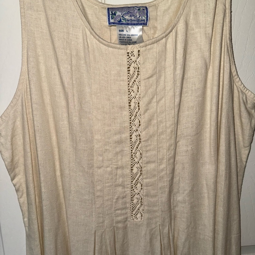 April Cornell Beige Sleeveless Maxi Dress